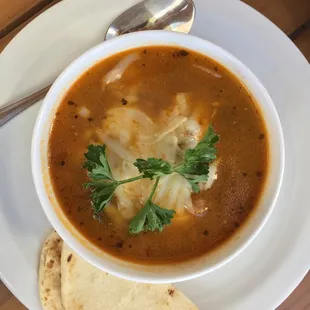 Perfect green chile stew on the Sample Santa Fe tour.