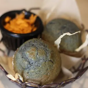 Starting off with organic blue corn muffins at Eloisa on the Taste of Santa Fe lunch tour!