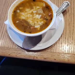 Green chili stew with hand made tortillas