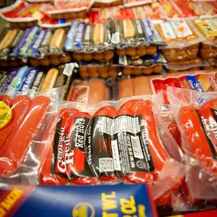 a variety of sausages