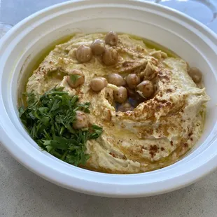 Hummus portion easily for 2-3.