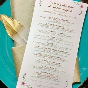 Our Amazing Custom Menu!!