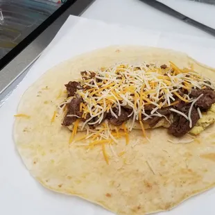 Cheese steak and egg wrap! Only at FWF!