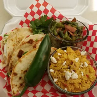 Coming soon.  Pork tacos with rice and a veggie!