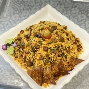 Green beans &amp; beef mixed rice (Lubia polo)