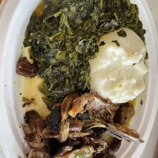 Ugali spinach goat
