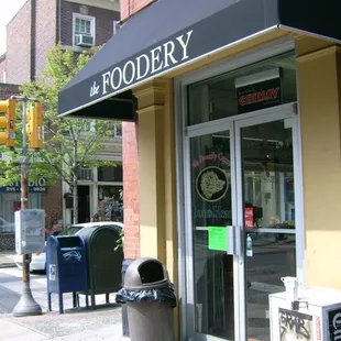 the entrance to the restaurant