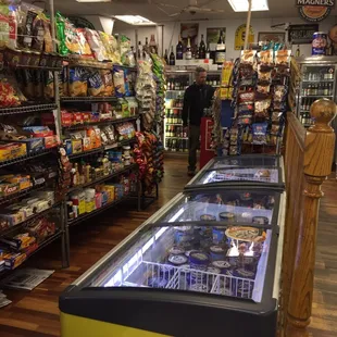 a display case in a grocery store