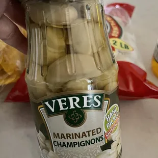 Worker recommended these pickled mushrooms