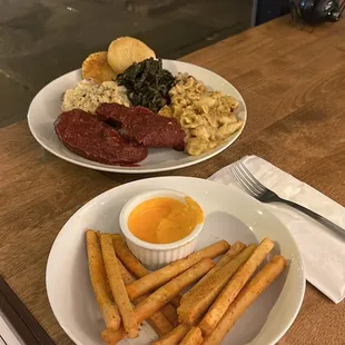 Spicy Chickpea Fries (GF) and Comfort Platter