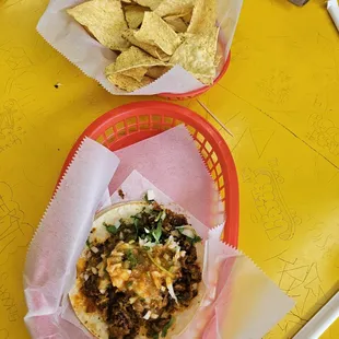 El Farolito Taqueria el pastor taco - well seasoned and fluffy tortilla