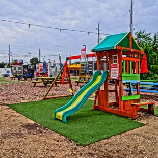 a colorful playground set