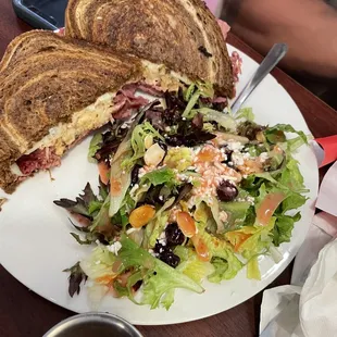 Reuben with house salad. He says it&apos;s really good.