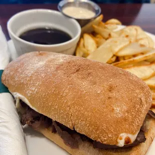 1/2 French Dip with Baked Fries