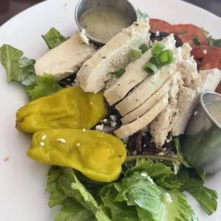 Greek salad. Chicken was moist but wish it was more seasoned.