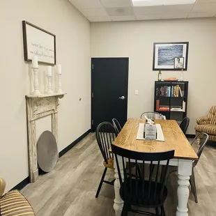 Grand opening night. Seating area/meeting room/cooking class space