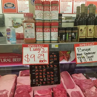 a display of meat