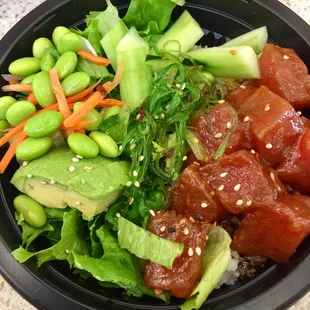 Spicy tuna poke bowl.