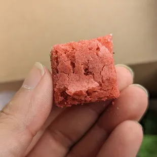 Strawberry micro brownie