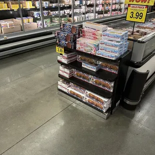 a grocery store with shelves of food