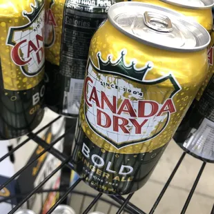 cans of canada dry on display