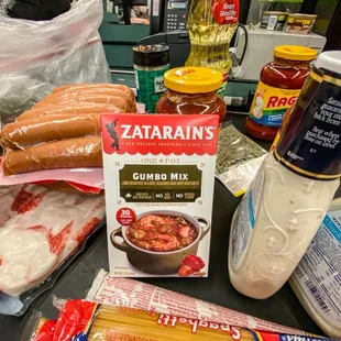 a variety of ingredients on a counter