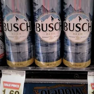 Sale on Busch and Bud Ice.