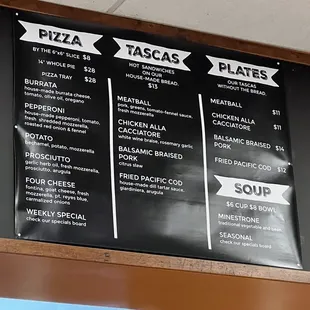 Menu as of 10/23