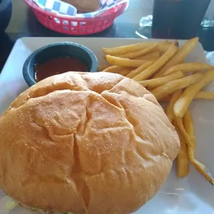 Barbacoa torta and fries.