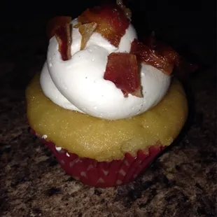 Bacon cupcake from sweet addiction. This was a great cupcake since the bacon balances all the sweatness from maple frosting.