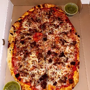 a pizza in a pizza box