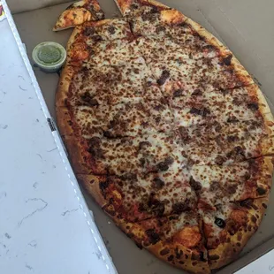 Meat lovers pizza