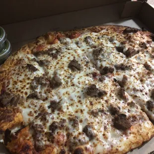 Meat Lovers Pizza   Medium 14" extra cheese