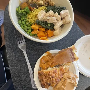 two plates of food on a table