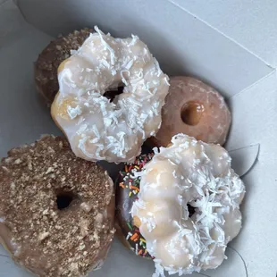 Mochi coconut donut on top (my fave)