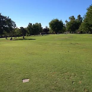 From the clubhouse looking at the first green.