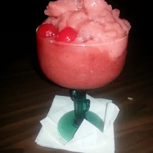 Strawberry daiquiri here was really good for $7. It had a lot of chunks of ice so it diluted the alcohol.  Not bad though.
