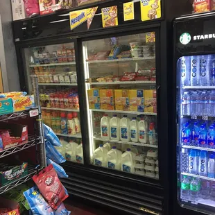 a refrigerated refrigerator in a grocery store