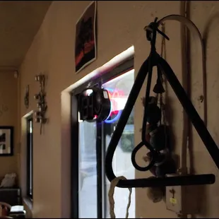 When was the last time you saw a triangle dinner bell in a restaurant?  Yes... Foothills Cafe has one, mounted on the wall.