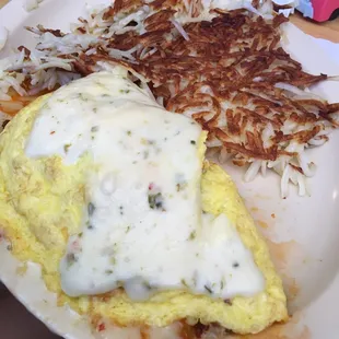 Chorizo omelette! Hash browns! 2.999999 stars!