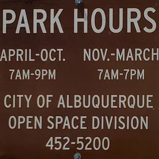 Embudito Trailhead Hours