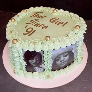 Vintage Heart with edible print photos