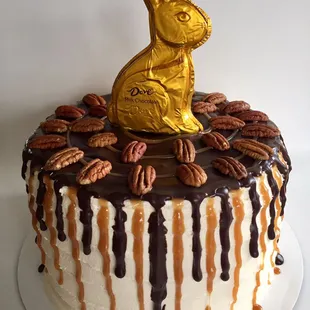 Easter Bunny Salted Caramel Chocolate Layer Cake