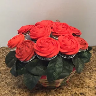 Red Rose Cupcake Bouquet