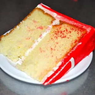 a slice of cake on a plate