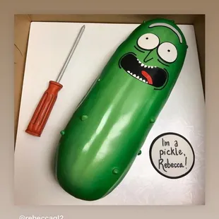 a pickle shaped cake