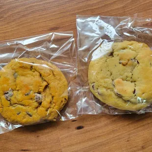 Pumpkin chocolate chip and chocolate chip cookies