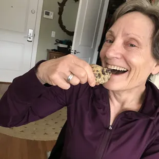 Enjoying cookies!