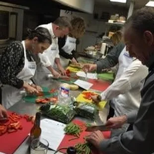 The salad prep team slicing and dicing!