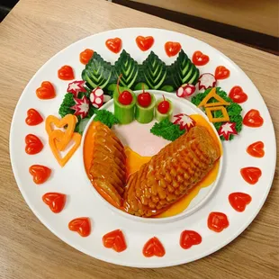 a plate of food on a table